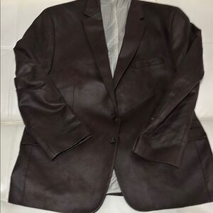 Ralph Lauren Dark Brown Vegan Leather Blazer